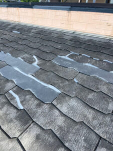鹿児島市にて屋根・外壁塗装　施工前　スレート屋根加工２